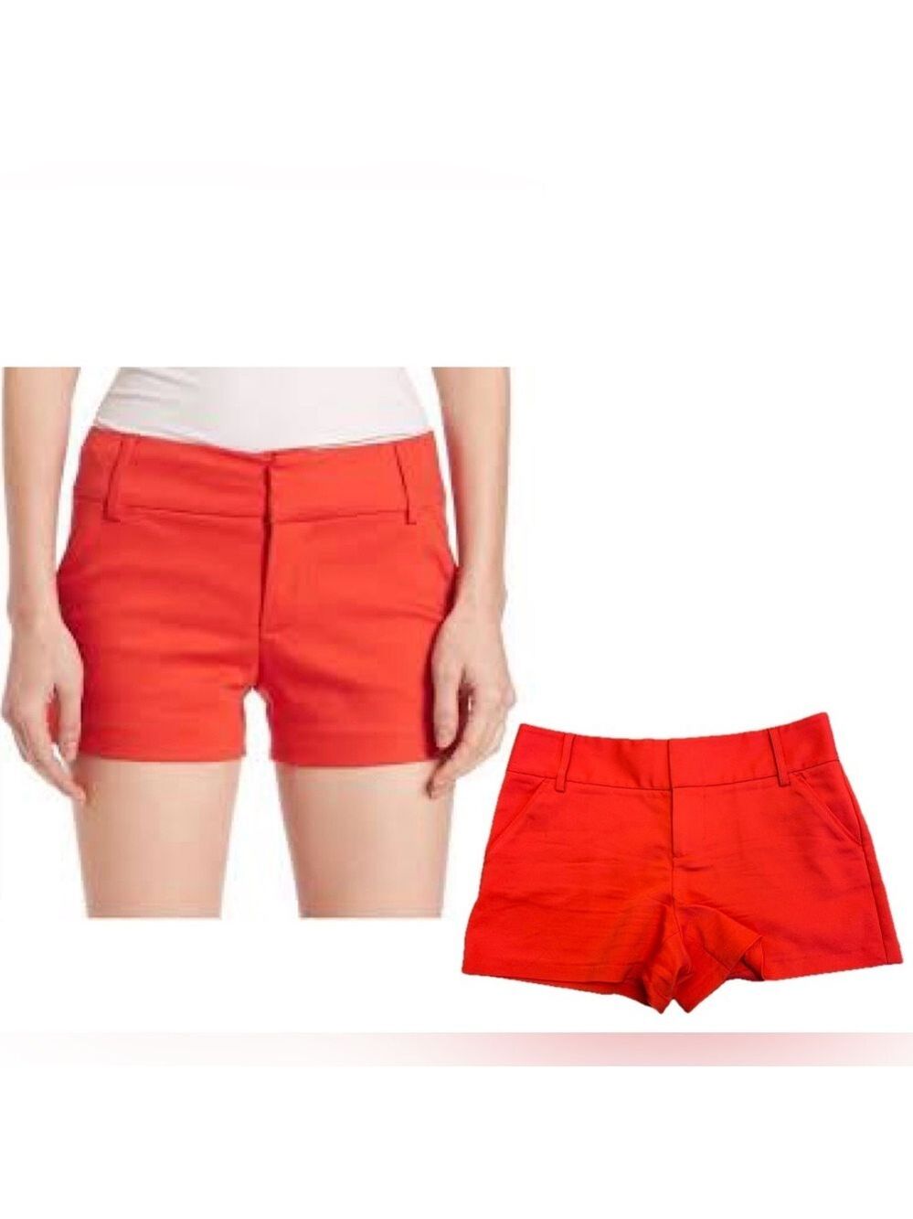 alice + olivia candy cuff orange shorts Sz 6